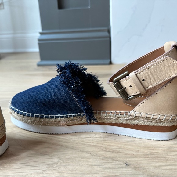 See By Chloe Glyn Flat Espadrille in Denim SZ 39 - Picture 7 of 10